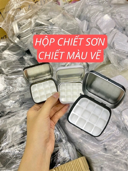 HỘP CHIẾT SƠN, ĐỰNG MÀU VẼ (12Ô)