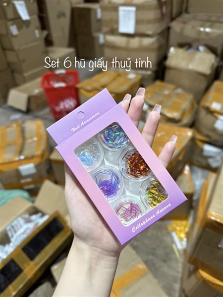 SET GIẤY THỦY TINH / ÓNG ÁNH (6pcs)