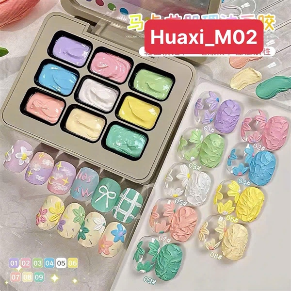 SET GEL DẶM OMBRE_HUAXI_M02 (9pcs)
